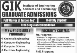 gik-graduate-assistantship-for-ms-and-phd